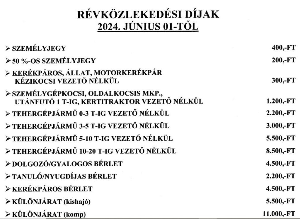 dunafalva komp árak